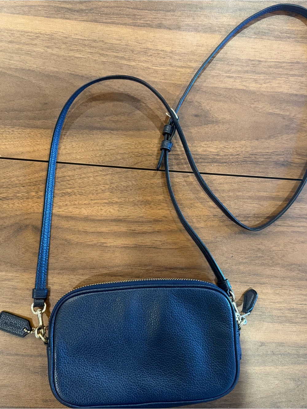 Coach Black Pebbled Leather Small Crossbody with Gold Logo - Picture 4 of 4